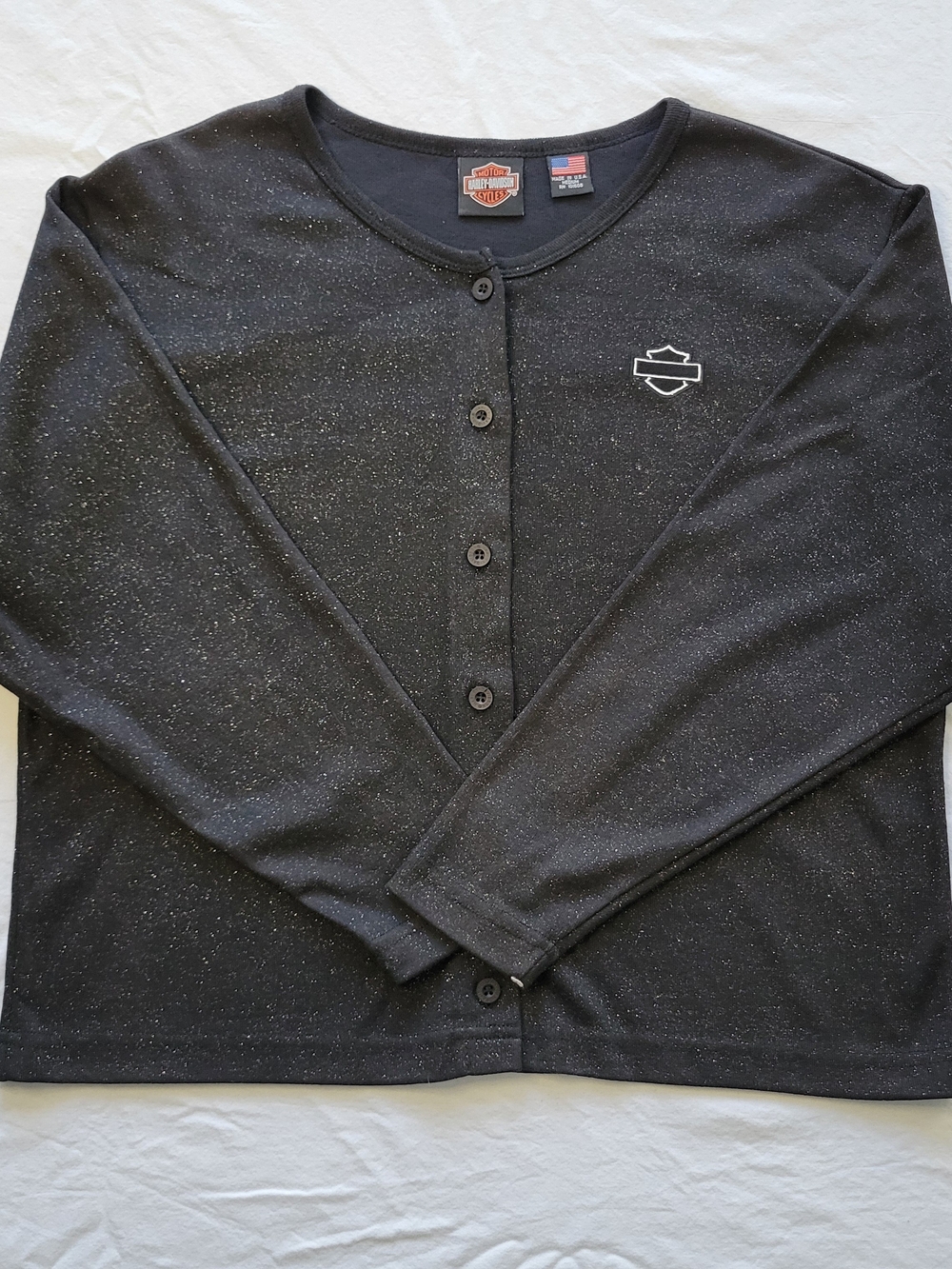 Harley-Davidson Women's Black Button-Front Sweater